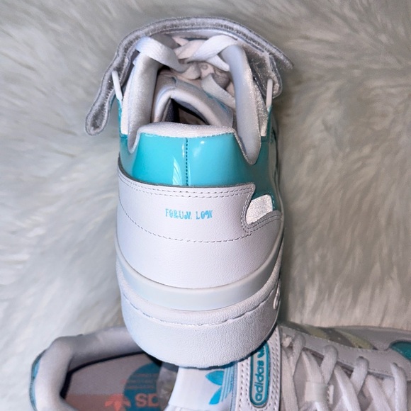 New Adidas Forum Low Cloud White Pulse Aqua GX3398 Men's Sneakers Shoes SIZE 11 - Picture 8 of 16